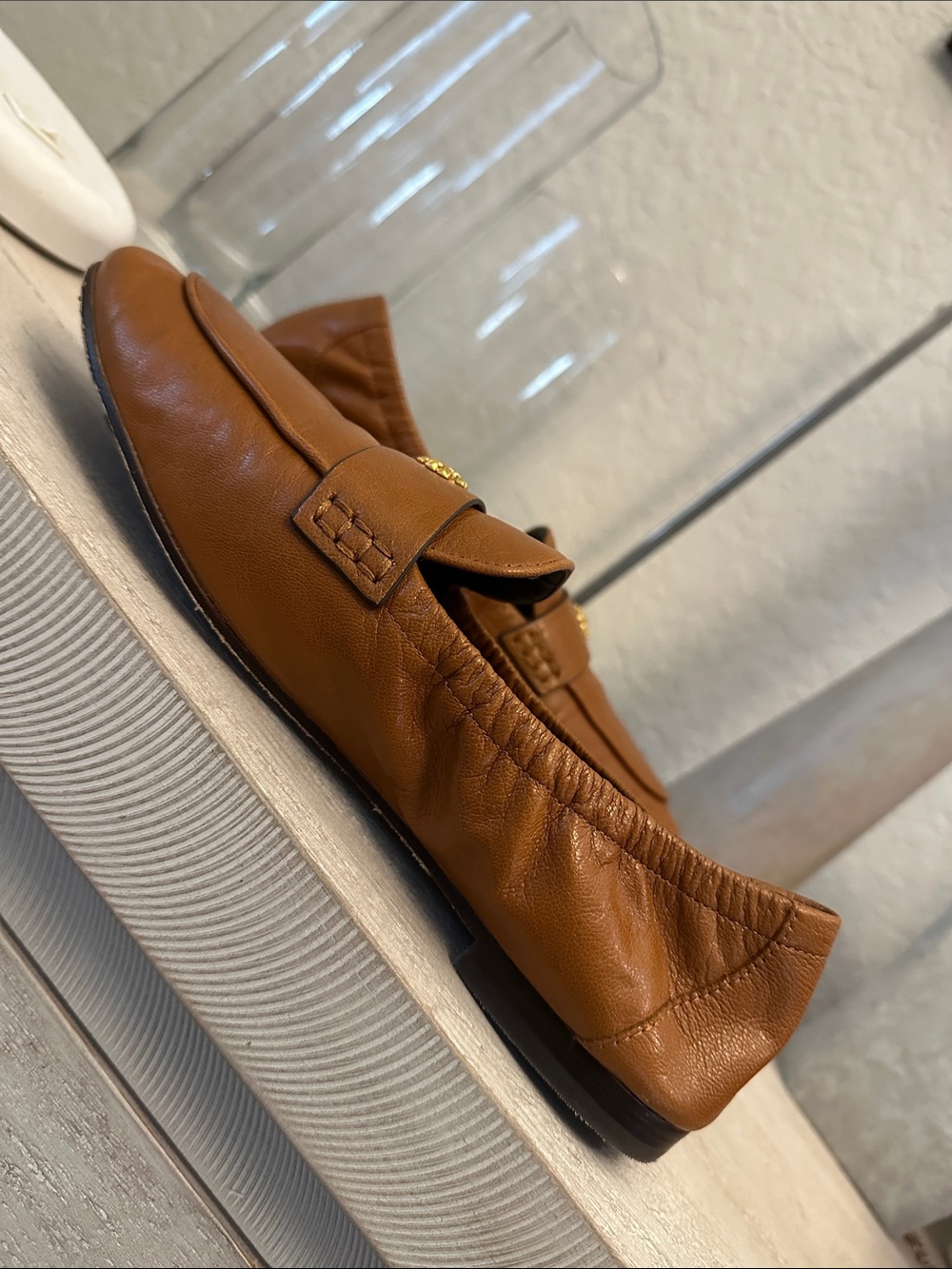 Tory Burch Leather Ballet Loafers Bourbon Size 9 - Picture 10 of 10